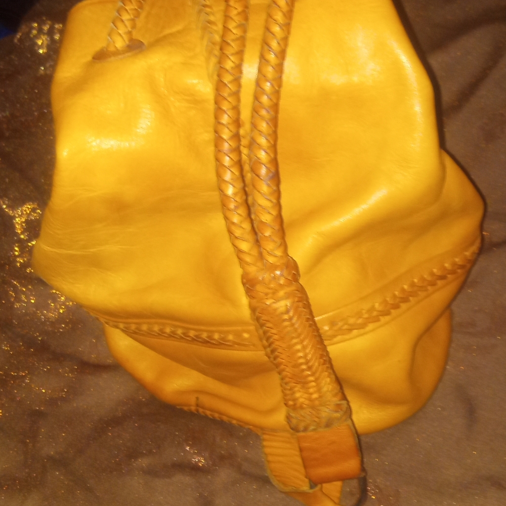 Yellow Leather Women's Bag - Picture 3 of 6